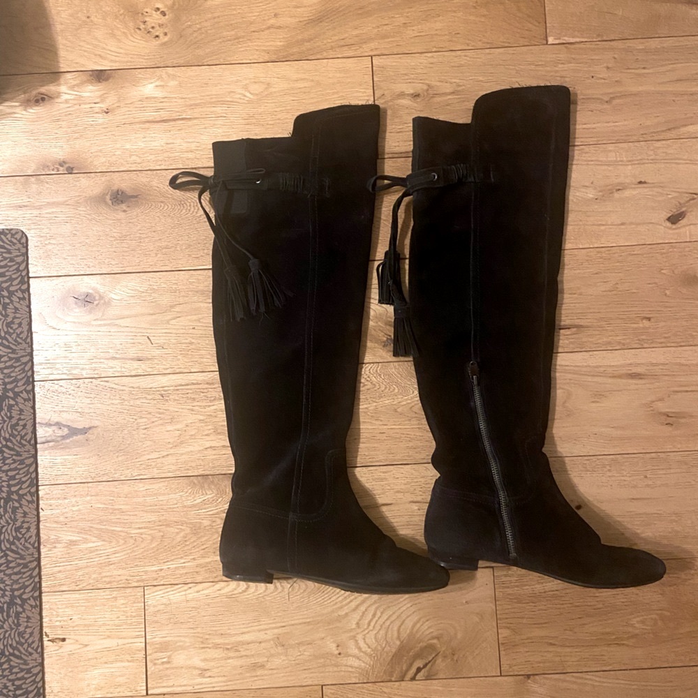 Joan and David over the knee suede boots